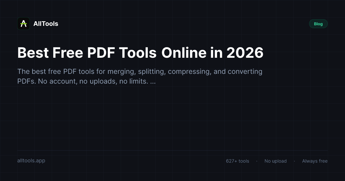 Best Free PDF Tools Online in 2026 — free browser tool guide