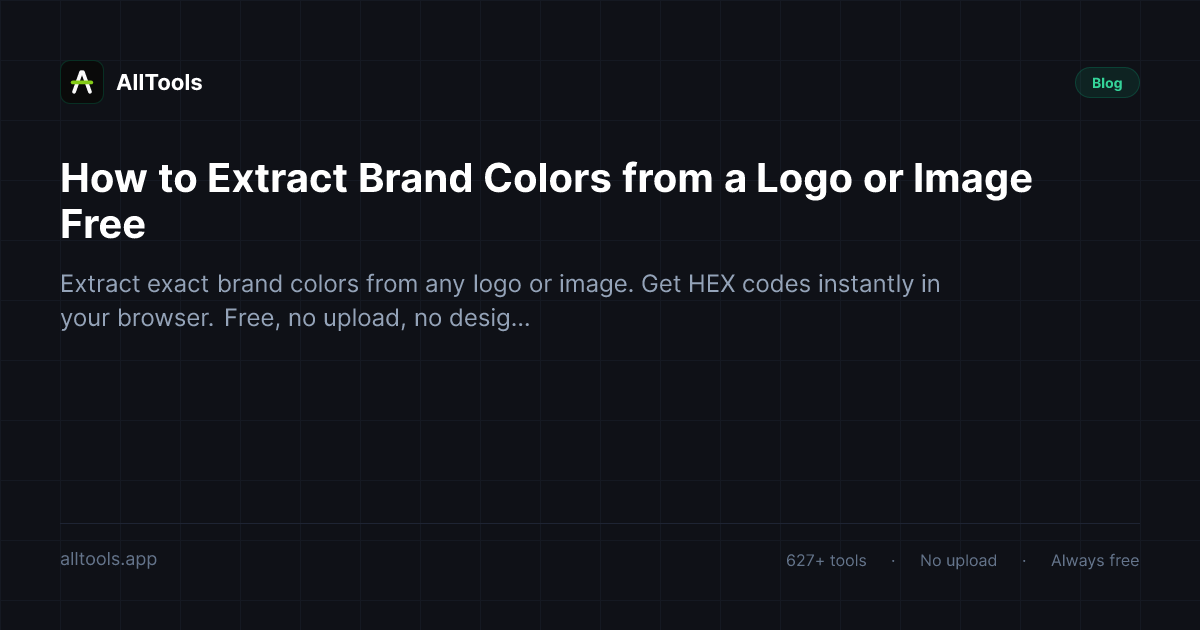 How to Extract Brand Colors from a Logo or Image Free — free browser tool guide
