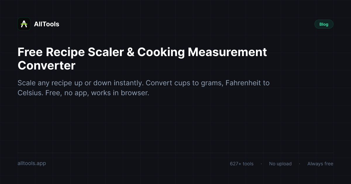Free Recipe Scaler & Cooking Measurement Converter — free browser tool guide