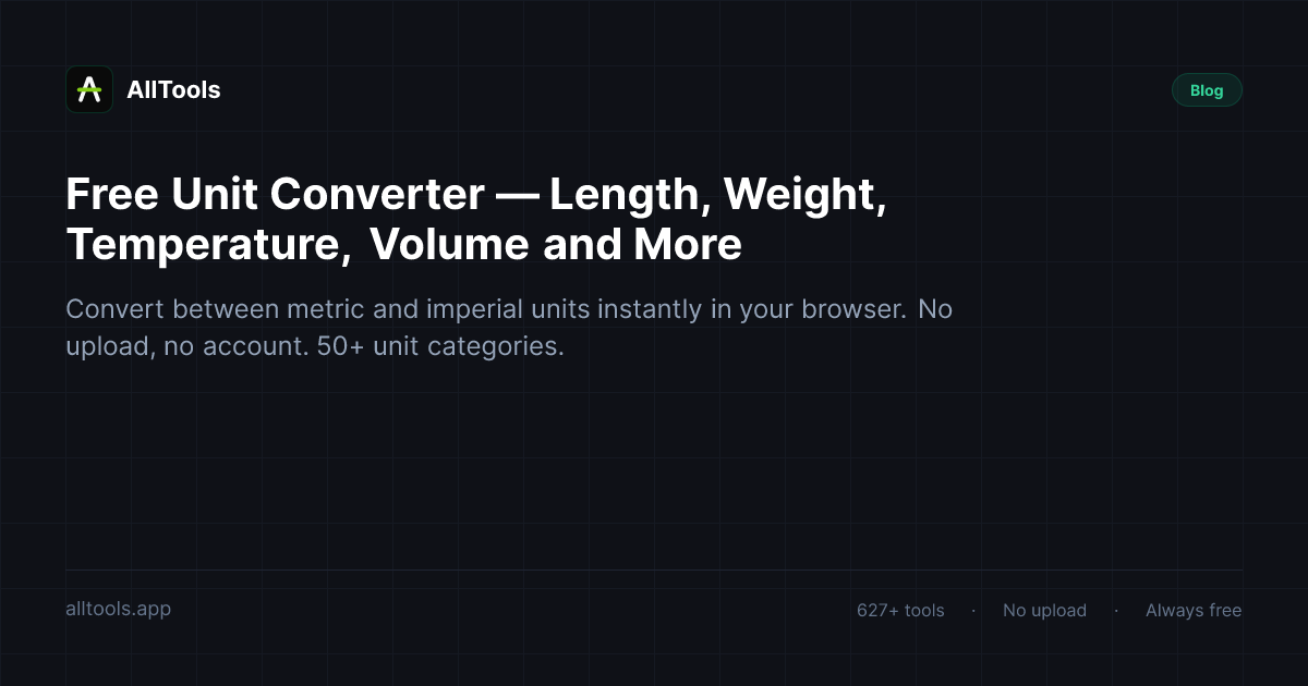 Free Unit Converter — Length, Weight, Temperature, Volume and More — free browser tool guide