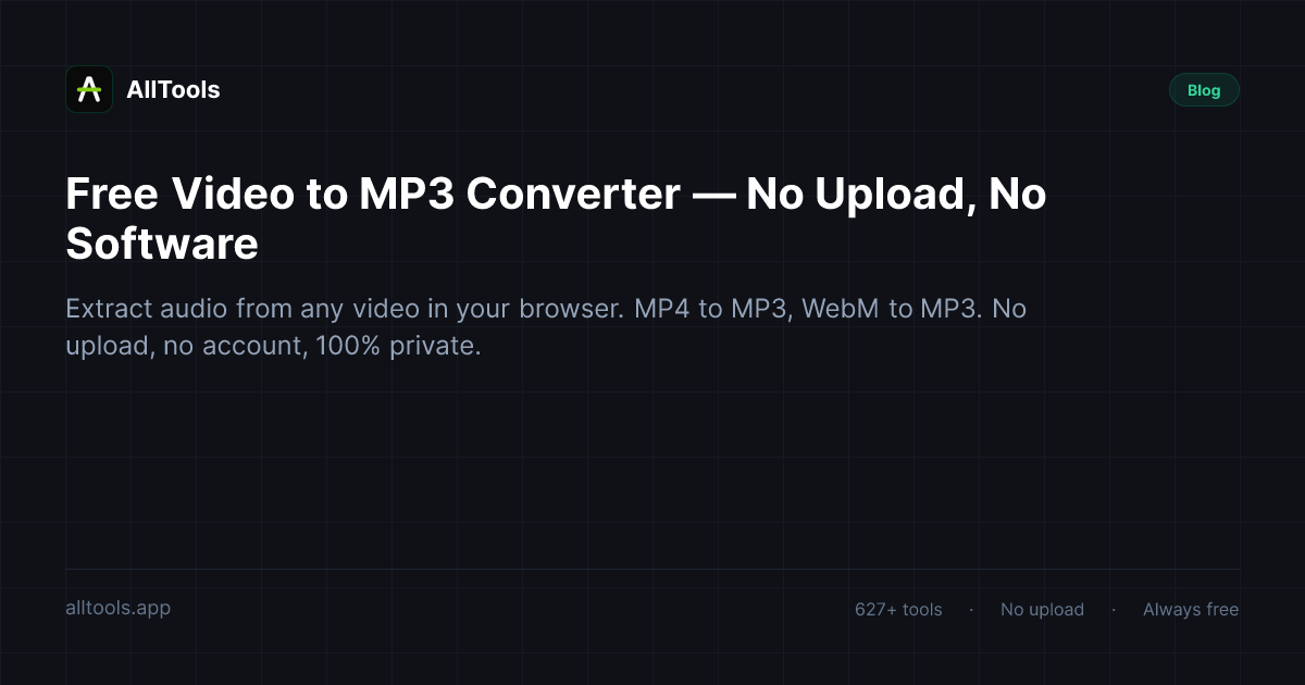 Free Video to MP3 Converter — No Upload, No Software — free browser tool guide