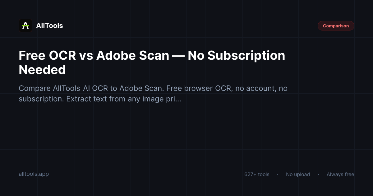 Free OCR vs Adobe Scan — No Subscription Needed — free browser tool guide