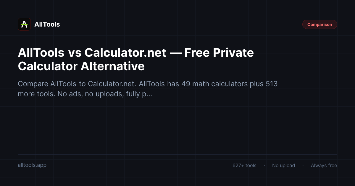 AllTools vs Calculator.net — Free Private Calculator Alternative — free browser tool guide
