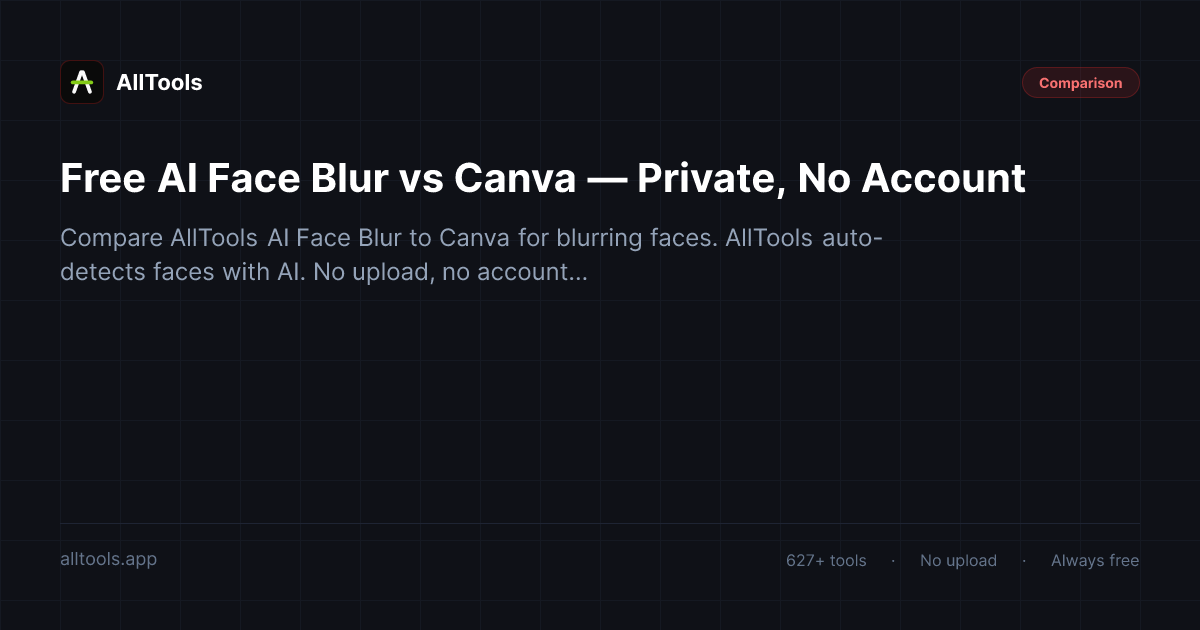 Free AI Face Blur vs Canva — Private, No Account — free browser tool guide