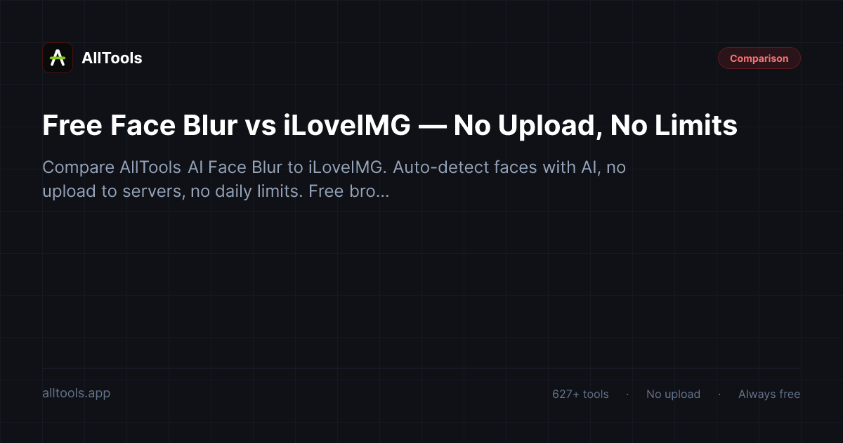 Free Face Blur vs iLoveIMG — No Upload, No Limits — free browser tool guide