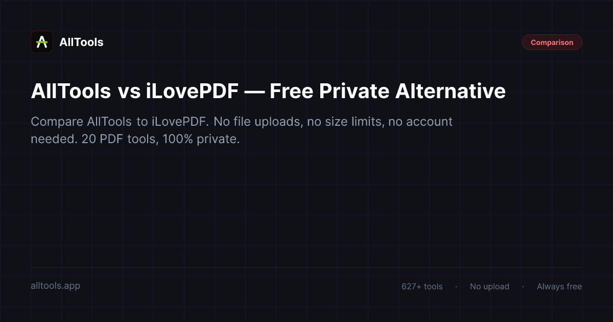 AllTools vs iLovePDF — Free Private Alternative — free browser tool guide