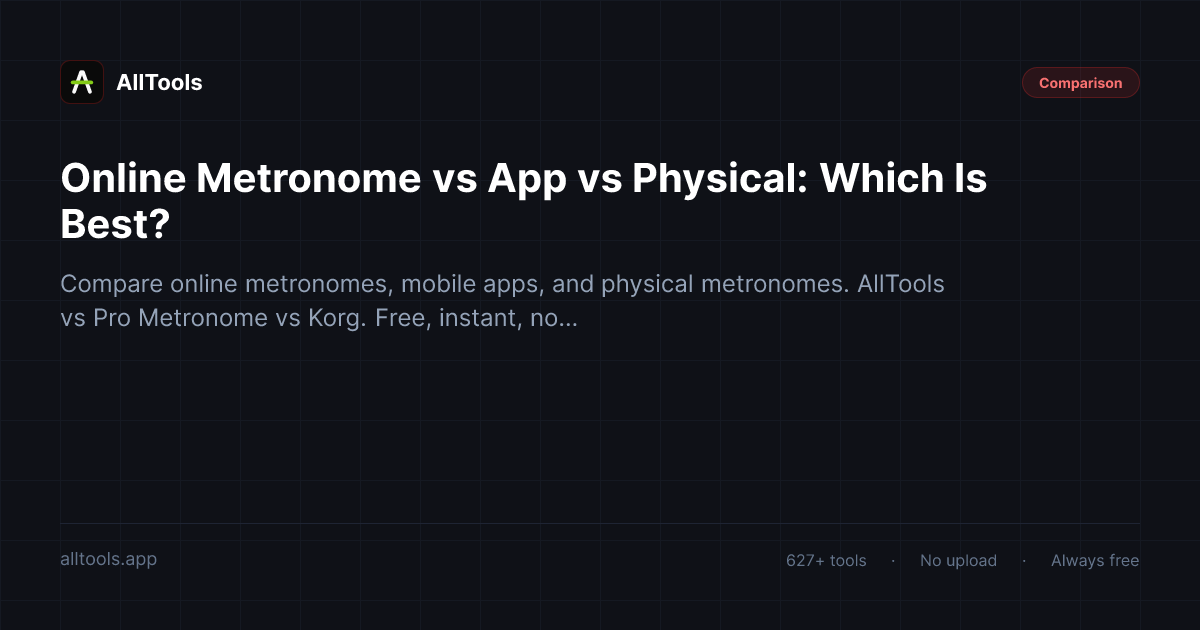 Online Metronome vs App vs Physical: Which Is Best? — free browser tool guide