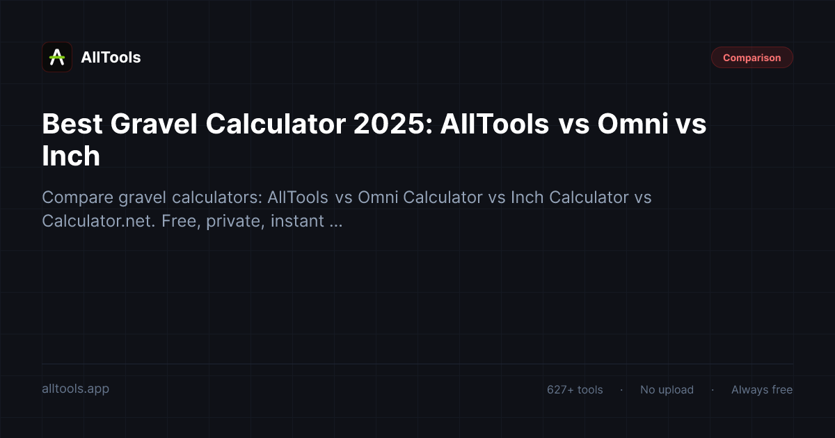 Best Gravel Calculator 2025: AllTools vs Omni vs Inch — free browser tool guide