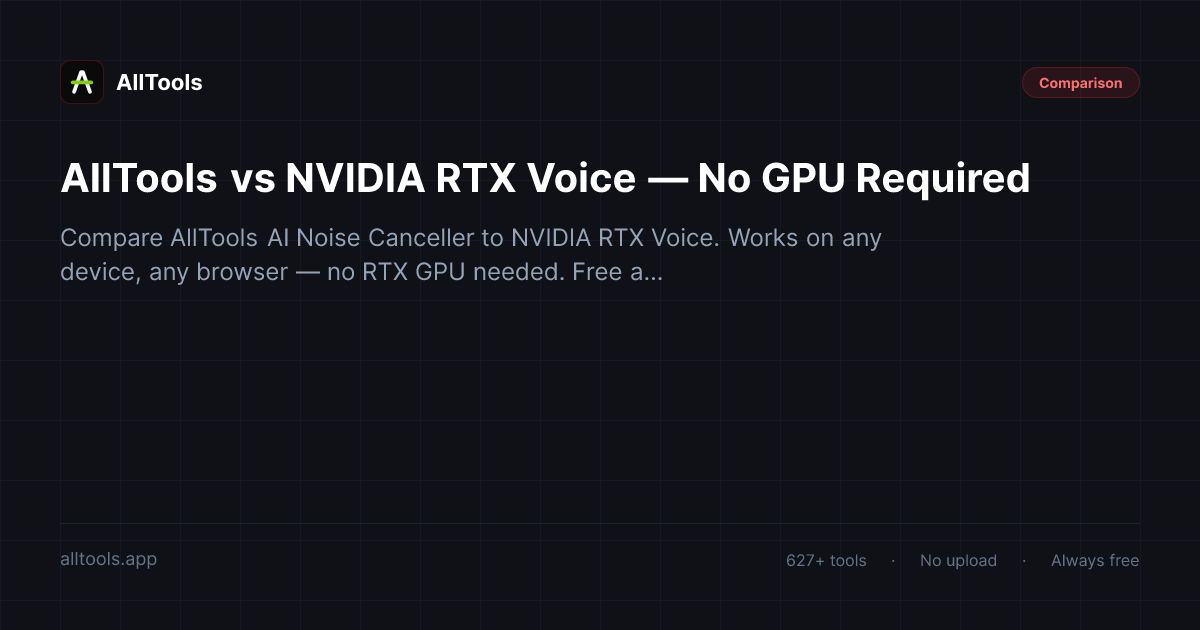 AllTools vs NVIDIA RTX Voice — No GPU Required — free browser tool guide