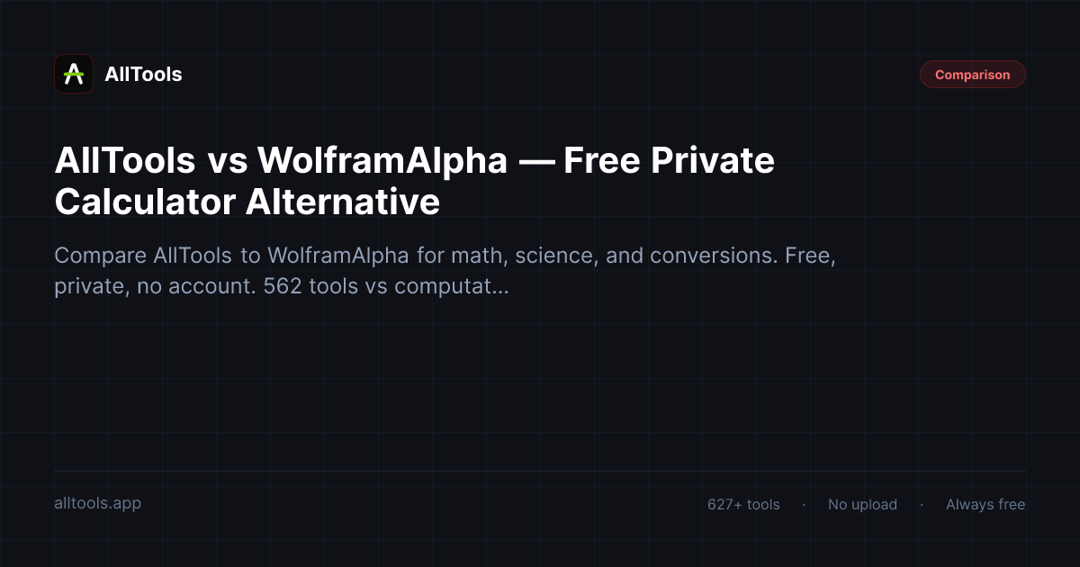 AllTools vs WolframAlpha — Free Private Calculator Alternative — free browser tool guide